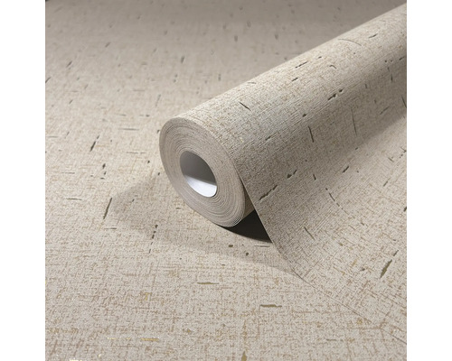 Rulle non-woven tapet med linnedukstruktur och diskret mönster