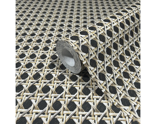 Tapetrulle med rottingmönster