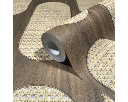 Tapetrulle med rotting- och träutseende