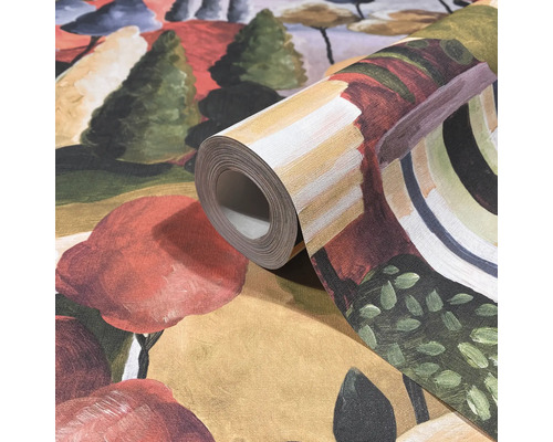 Tapetrulle med landskapsmönster