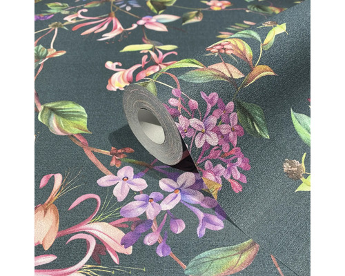 Tapetrulle med blommönster