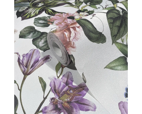 Tapetrulle med blommönster
