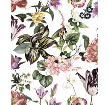 Produkt med blommönster med olika typer av blommor och blad.