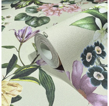 Tapetrulle med blommönster