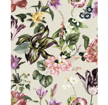 Blomstertapet med olika blommor och blad