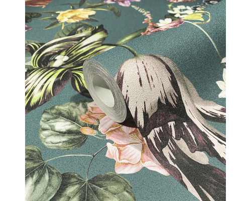 Tapetrulle med blommönster