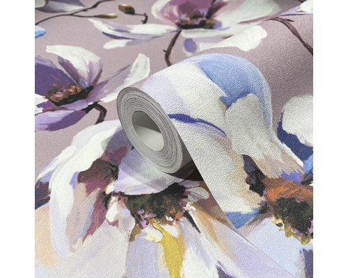 Rulle non-woven tapet med blommönster