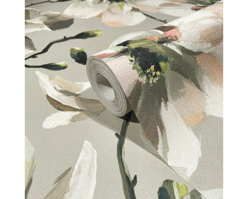 Tapetrulle med blommönster