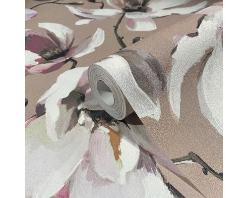 Tapetrulle med magnoliablommamönster