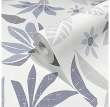 Tapetrulle med blommönster och bladmönster