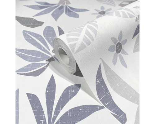Tapetrulle med blommönster och bladmönster
