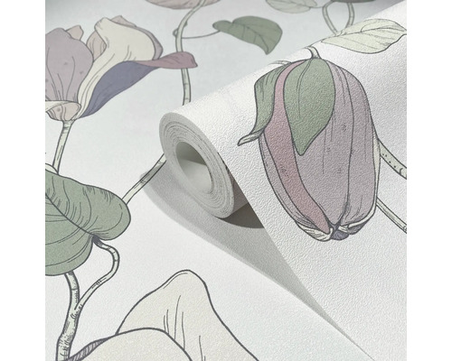 Tapetrulle med blommönster