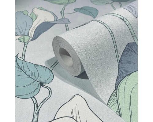 Tapetrulle med blomstermönster