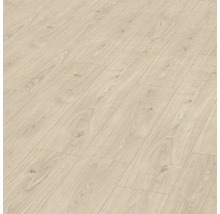 Närbild av ljust laminatgolv