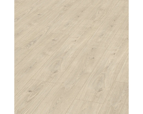 Närbild av ljust laminatgolv