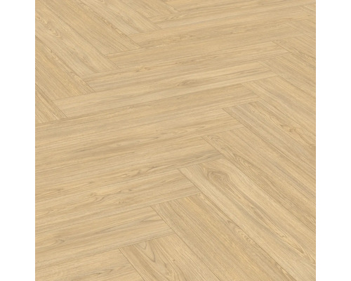 Läggning av ljust laminat i fiskbensmönster