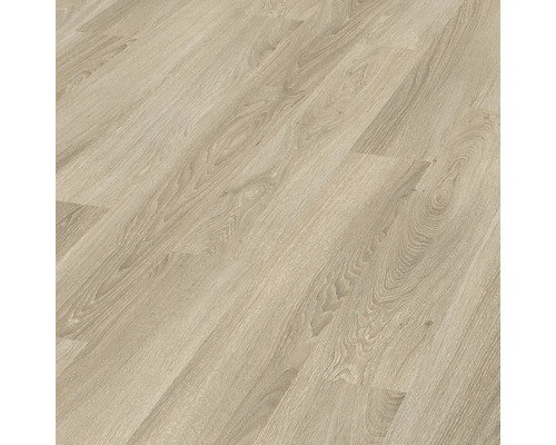 Närbild av ljust laminatgolv med träådring