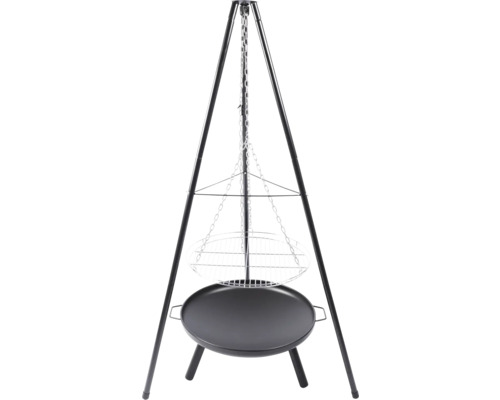 Roterande grill med stativ och grillgaller