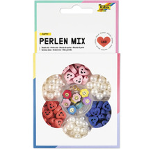 Pärlmix med hjärt- och blommotiv