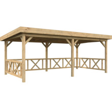 Paviljong PALMAKO Lenna 16,6m² set 307 inkl. räcke 588x300cm doppimpregnerad brun