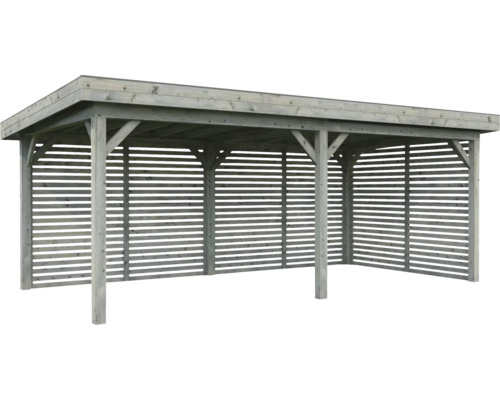 Paviljong PALMAKO Lenna 16,6m² set 309 med jalusiväggar 588x300cm doppimpregnerad grå Paviljong PALMAKO Lenna 16,6m² set 309 med jalusiväggar 588x300cm doppimpregnerad grå