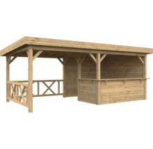Paviljong PALMAKO Lenna 16,6 m² set 310 588x300cm doppimregnerad brun
