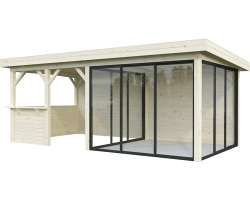 Paviljong PALMAKO Lenna Slide 16,6m² set 408 588x300cm obehandlad