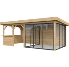 Paviljong PALMAKO Lenna Slide 16,6m² set 408 588x300cm doppimpregnerad brun