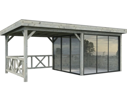 Paviljong PALMAKO Lenna Slide+ 16,6m² set 703 doppimpregnerad grå