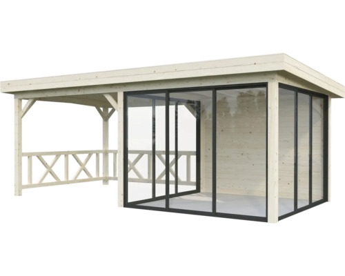 Paviljong PALMAKO Lenna Slide 16,6m² set 404 588x300cm obehandlad
