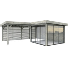 Paviljong PALMAKO Lenna Slide 24,9m² set 411 588x588cm doppimpregnerad grå