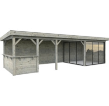 Paviljong PALMAKO Lenna Slide 24,9m² set 415 876x300cm doppimpregnerad grå