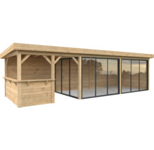 Paviljong PALMAKO Lenna Slide 24,9m² set 419 876x300cm doppimpregnerad brun