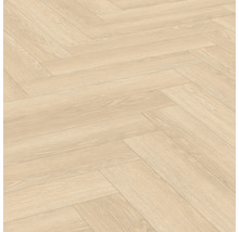 Installation av ljust laminatgolv i fiskbensmönster