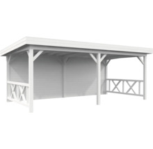 Träcarport med platt tak