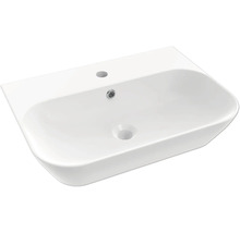 Keramiskt handfat med kranhål och överlopp