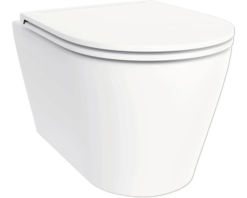 Vägghängd toalett med lock