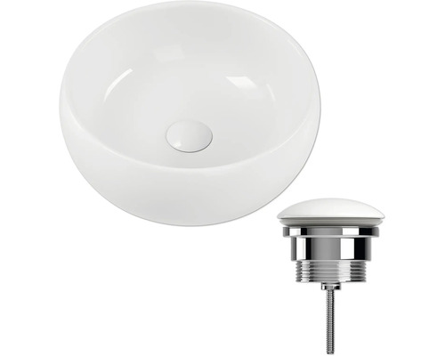 Tvättställsskål av keramik med avloppsgarnitur