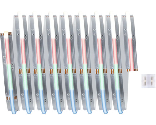 Flera LED-strips med olika ljusfärger