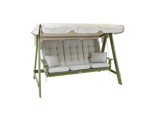 Trädgårdsgunga med tak, dynor och kuddar