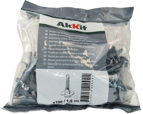 Förpackning av nivelleringssystem med roterande lock, 1,5 mm, 100 stycken