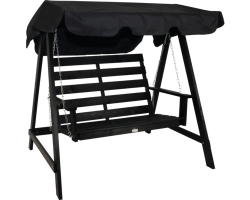 Hammock EDEN WOOD Mellby 2-sits svart utan tak & dynor