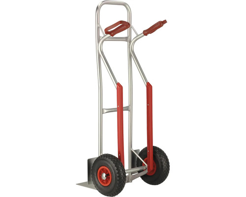 Kärra av aluminium med två handtag och luftgummihjul
