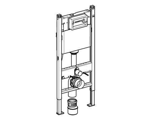 WC-fixtur GEBERIT Duofix basic för inbyggnad utan nedre väggbeslag 8097759 Geberit Duofix installationselement för vägghängd toalett med tryckplatta