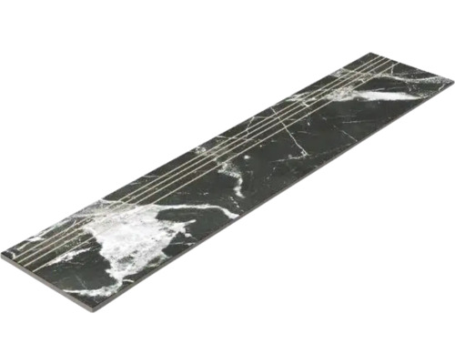 Dekorativ platta med marmorlook och linjedekor