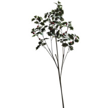 Konstgjord järnek gren med röda bär och gröna blad