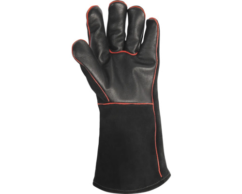 Svetsarhandske i läder med röd söm
