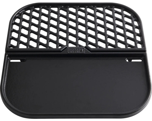 Svart grillplatta med grillgaller från Weber