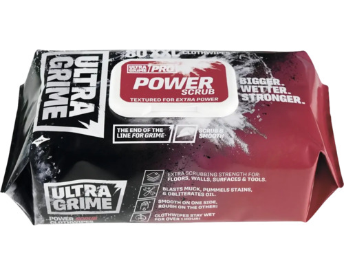 Ultra Grime Pro Power Scrub rengöringsservetter, 80 stycken