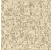 Närbild av en beige tapet med vertikalt randmönster